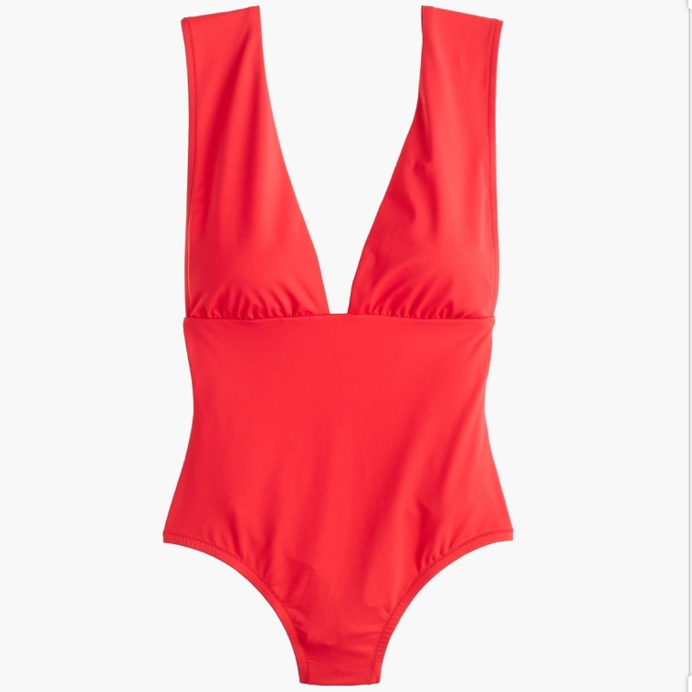 NWOT J.CREW Plunge V-Neck One-Piece Swimsuit